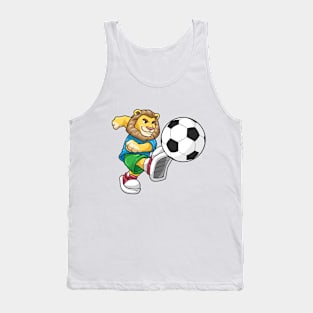 Lion as Soccer player with Soccer ball Tank Top